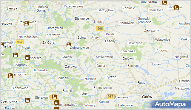 mapa Sławkowice, Sławkowice na mapie Targeo