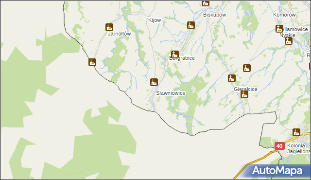 mapa Sławniowice, Sławniowice na mapie Targeo