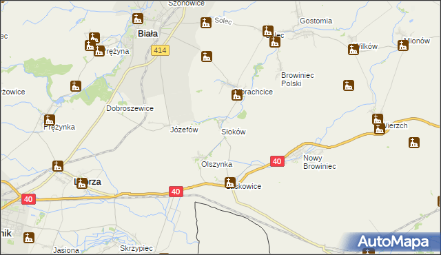 mapa Słoków, Słoków na mapie Targeo