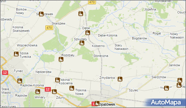 mapa Słoneczna, Słoneczna na mapie Targeo