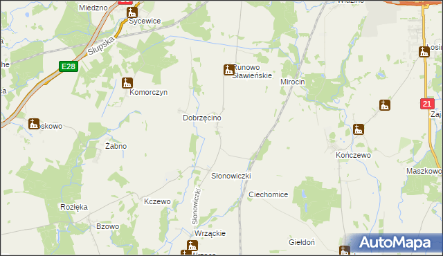 mapa Słonowice gmina Kobylnica, Słonowice gmina Kobylnica na mapie Targeo
