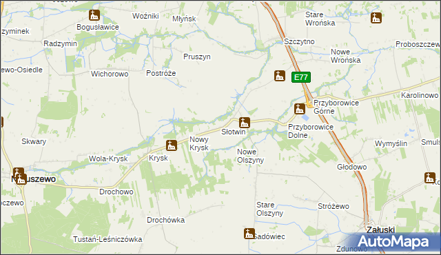 mapa Słotwin, Słotwin na mapie Targeo