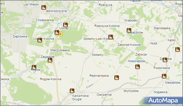 mapa Słotwiny gmina Karczmiska, Słotwiny gmina Karczmiska na mapie Targeo