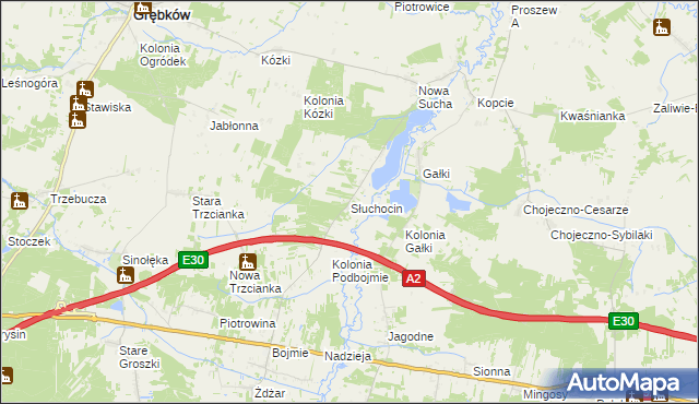 mapa Słuchocin, Słuchocin na mapie Targeo