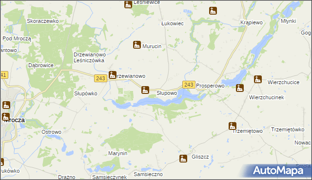 mapa Słupowo, Słupowo na mapie Targeo