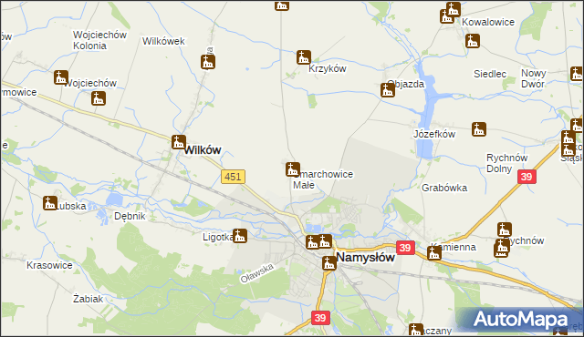 mapa Smarchowice Małe, Smarchowice Małe na mapie Targeo