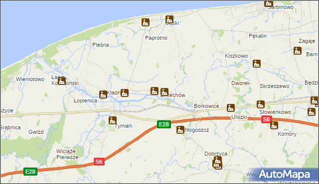 mapa Śmiechów, Śmiechów na mapie Targeo
