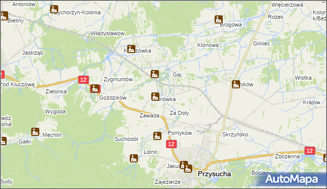 mapa Smogorzów gmina Przysucha, Smogorzów gmina Przysucha na mapie Targeo
