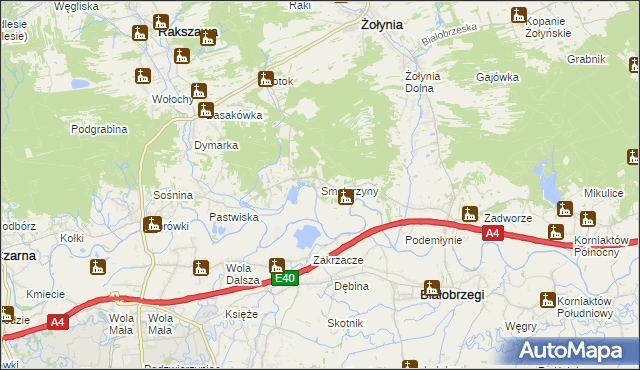 mapa Smolarzyny, Smolarzyny na mapie Targeo