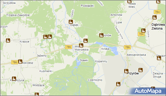 mapa Smyków gmina Przyrów, Smyków gmina Przyrów na mapie Targeo