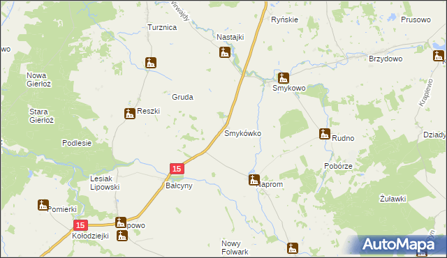 mapa Smykówko, Smykówko na mapie Targeo