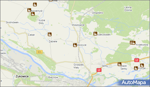 mapa Sobczyce, Sobczyce na mapie Targeo