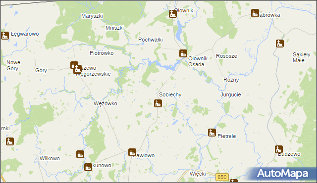 mapa Sobiechy, Sobiechy na mapie Targeo