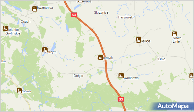 mapa Sobiemyśl, Sobiemyśl na mapie Targeo