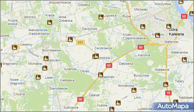 mapa Sobików, Sobików na mapie Targeo