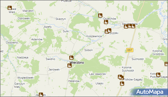 mapa Soboń, Soboń na mapie Targeo