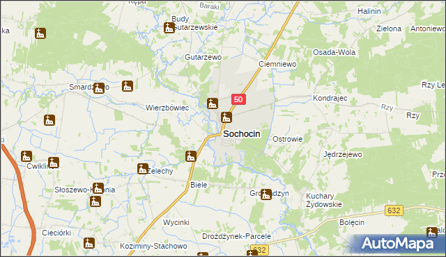 mapa Sochocin, Sochocin na mapie Targeo