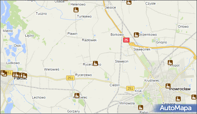 mapa Sójkowo gmina Inowrocław, Sójkowo gmina Inowrocław na mapie Targeo