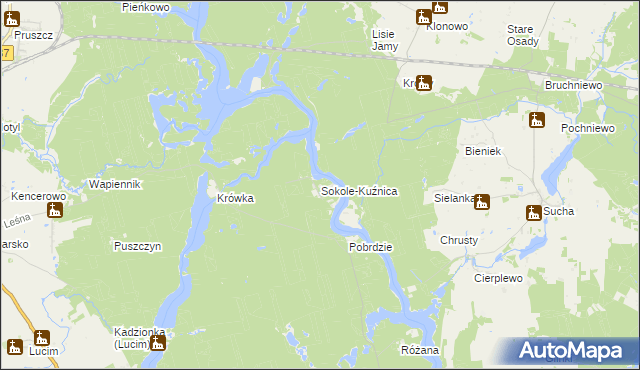 mapa Sokole-Kuźnica, Sokole-Kuźnica na mapie Targeo