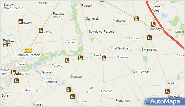 mapa Sokołowo gmina Brześć Kujawski, Sokołowo gmina Brześć Kujawski na mapie Targeo