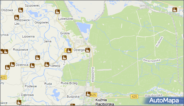 mapa Solarnia gmina Bierawa, Solarnia gmina Bierawa na mapie Targeo