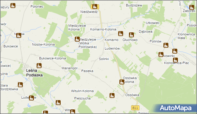 mapa Solinki, Solinki na mapie Targeo