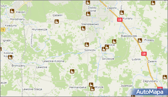 mapa Solniczki, Solniczki na mapie Targeo