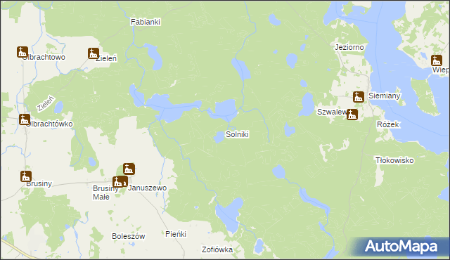 mapa Solniki gmina Iława, Solniki gmina Iława na mapie Targeo