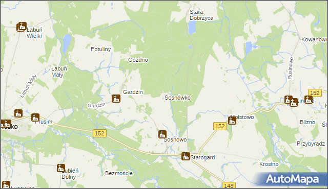 mapa Sosnówko gmina Resko, Sosnówko gmina Resko na mapie Targeo