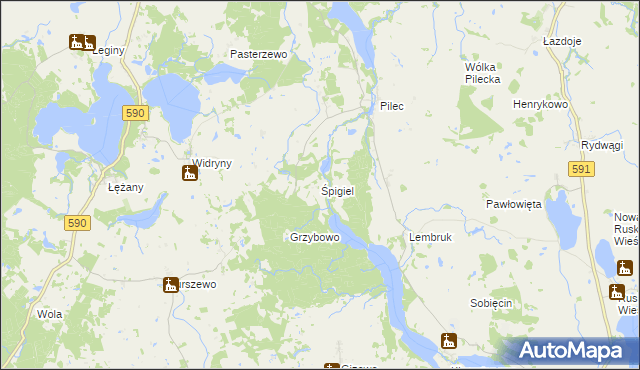 mapa Śpigiel, Śpigiel na mapie Targeo