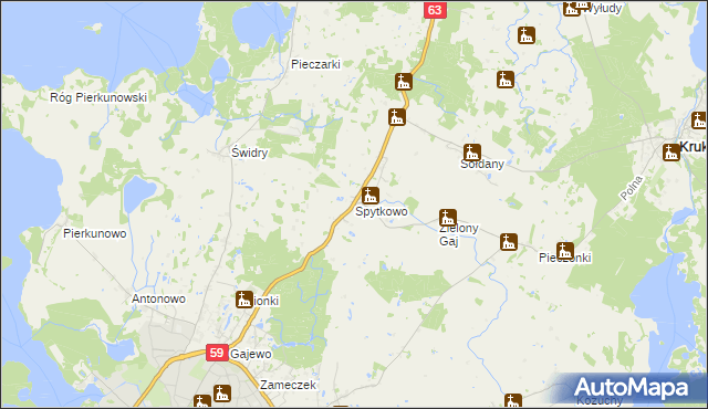 mapa Spytkowo, Spytkowo na mapie Targeo