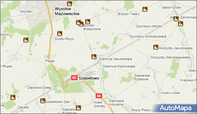 mapa Średnica-Jakubowięta, Średnica-Jakubowięta na mapie Targeo