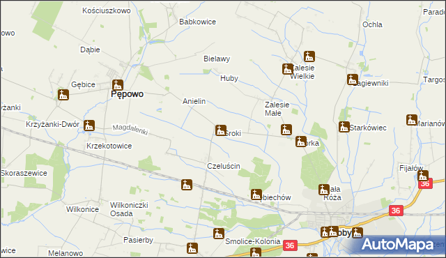 mapa Sroki, Sroki na mapie Targeo