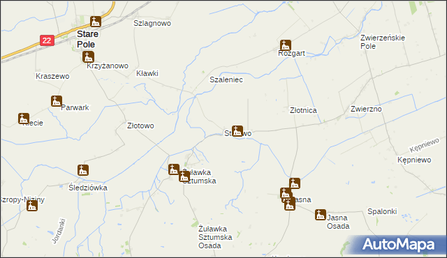 mapa Stalewo, Stalewo na mapie Targeo