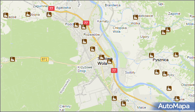 mapa Stalowa Wola, Stalowa Wola na mapie Targeo