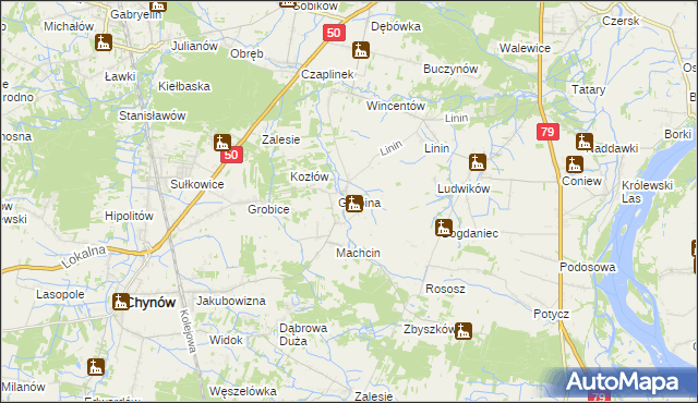 mapa Staniszewice, Staniszewice na mapie Targeo