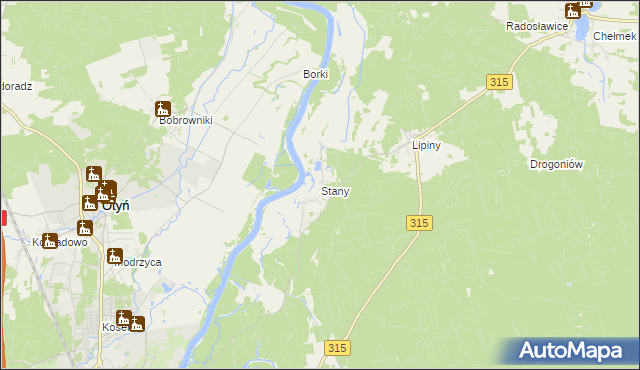 mapa Stany gmina Nowa Sól, Stany gmina Nowa Sól na mapie Targeo