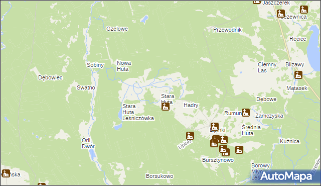 mapa Stara Huta gmina Warlubie, Stara Huta gmina Warlubie na mapie Targeo