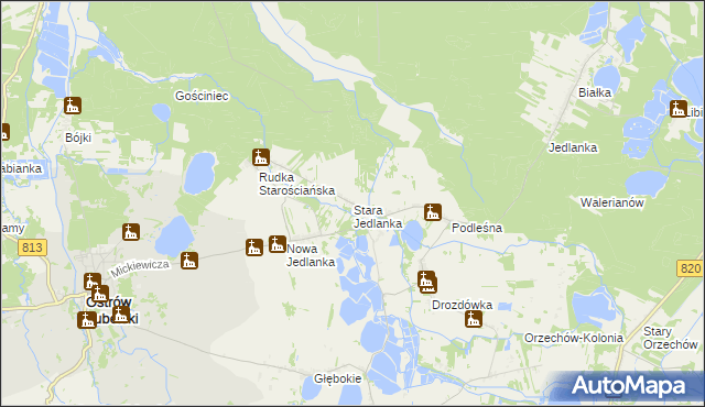 mapa Stara Jedlanka, Stara Jedlanka na mapie Targeo