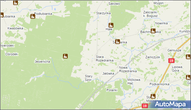 mapa Stara Rozedranka, Stara Rozedranka na mapie Targeo