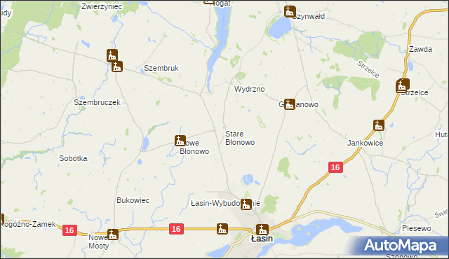 mapa Stare Błonowo, Stare Błonowo na mapie Targeo