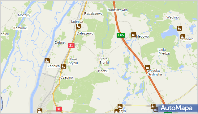 mapa Stare Brynki, Stare Brynki na mapie Targeo