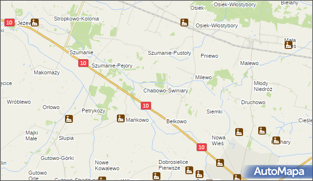 mapa Stare Chabowo, Stare Chabowo na mapie Targeo