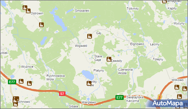 mapa Stare Gaje, Stare Gaje na mapie Targeo