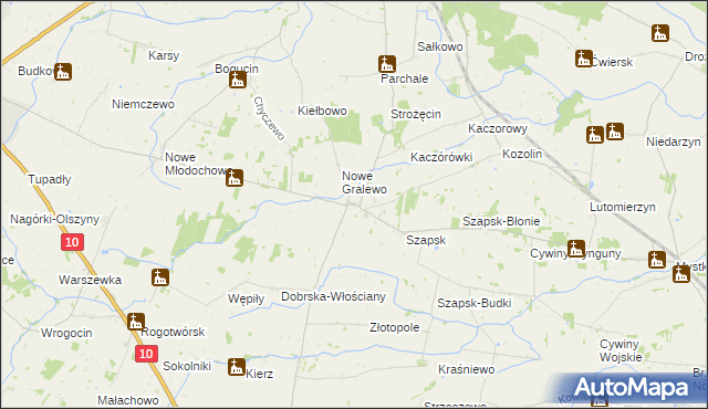 mapa Stare Gralewo, Stare Gralewo na mapie Targeo