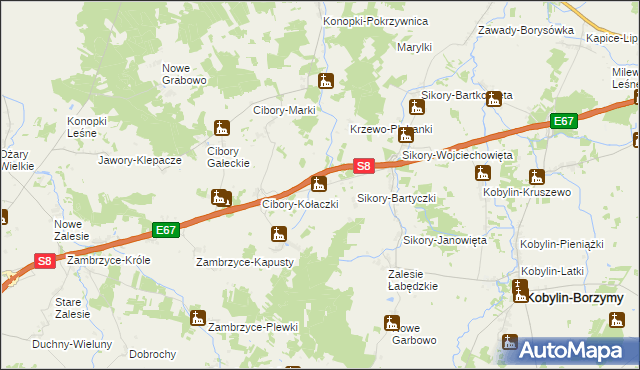 mapa Stare Krzewo, Stare Krzewo na mapie Targeo