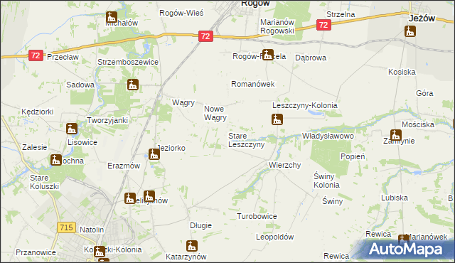 mapa Stare Leszczyny, Stare Leszczyny na mapie Targeo