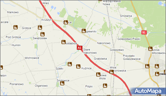 mapa Stare Nakonowo, Stare Nakonowo na mapie Targeo