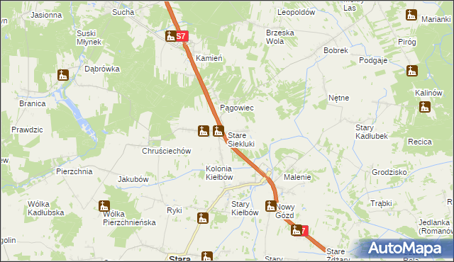 mapa Stare Siekluki, Stare Siekluki na mapie Targeo