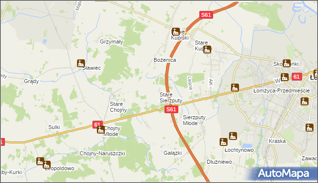 mapa Stare Sierzputy, Stare Sierzputy na mapie Targeo